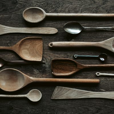 An assortment of wooden spoons